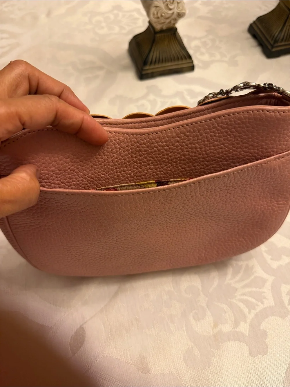 Brighton Rosalie Leather Soft Pink Floral Petal Shoulder Bag